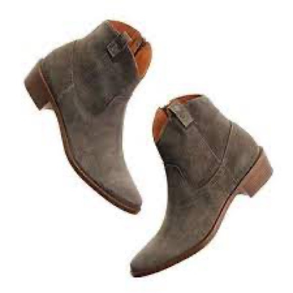 ♦️ MADEWELL ankle boot 6.5 Barnwood suede booties low heel mink olive moss - Picture 8 of 8